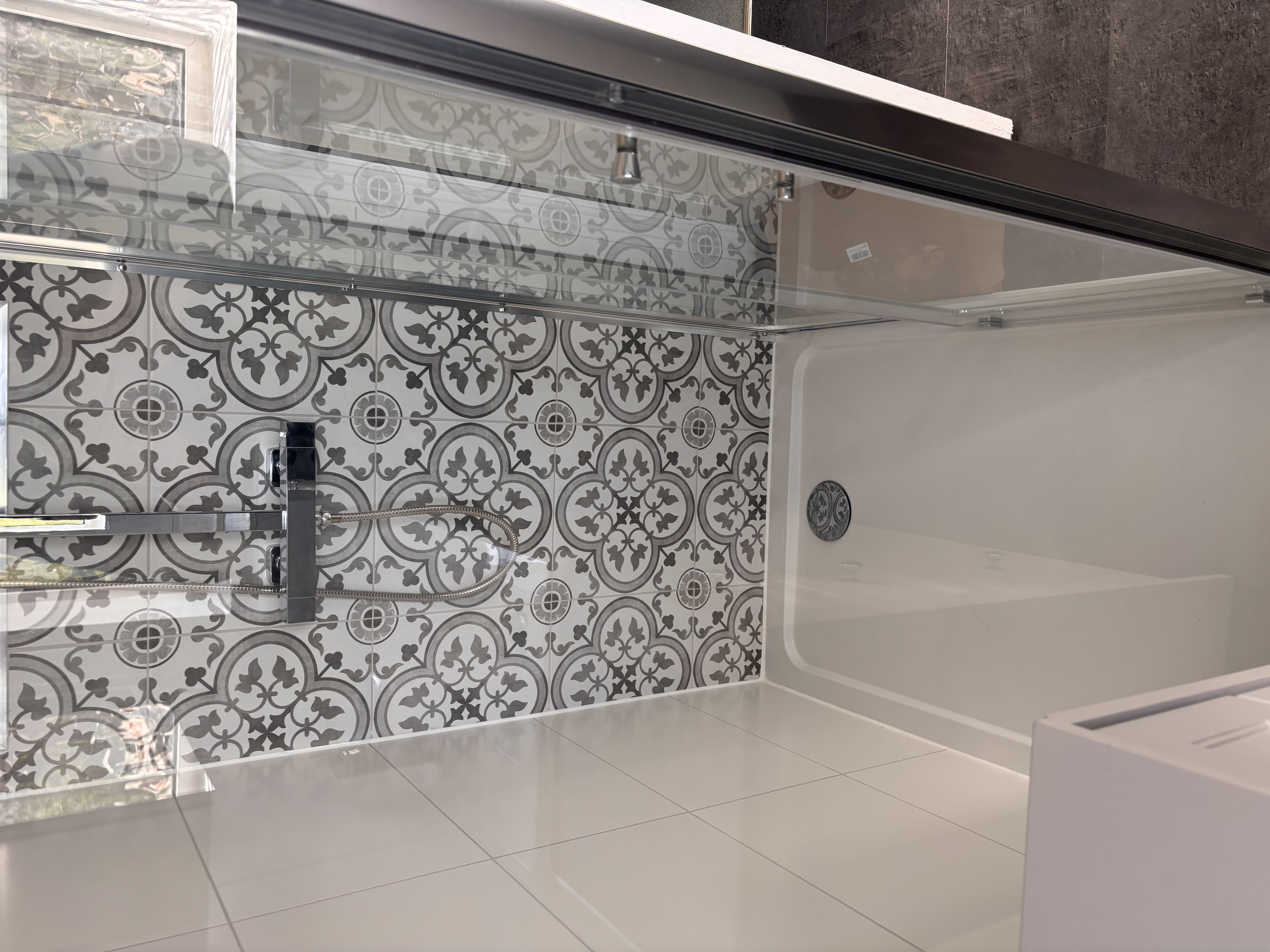 Completed bathroom tiling